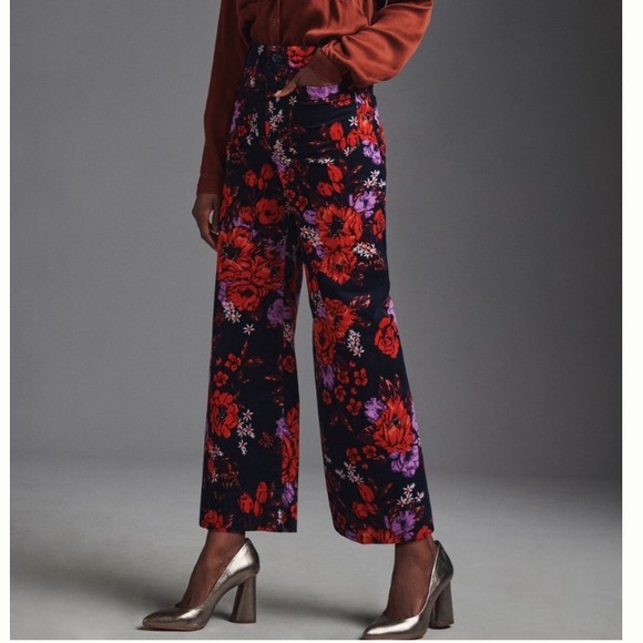 Anthropologie Pants - The Colette Crop Wide Leg Velvet Pants Anthro NWOT 30 Tall